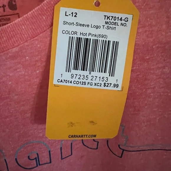 Carhartt Kids(12) Short Sleeve Tee in Pink - Picture 5 of 5